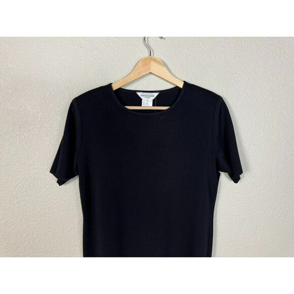 Exclusively MISOOK Dress Size Large Petite Black Short Sleeve Pullover Career - Picture 4 of 7